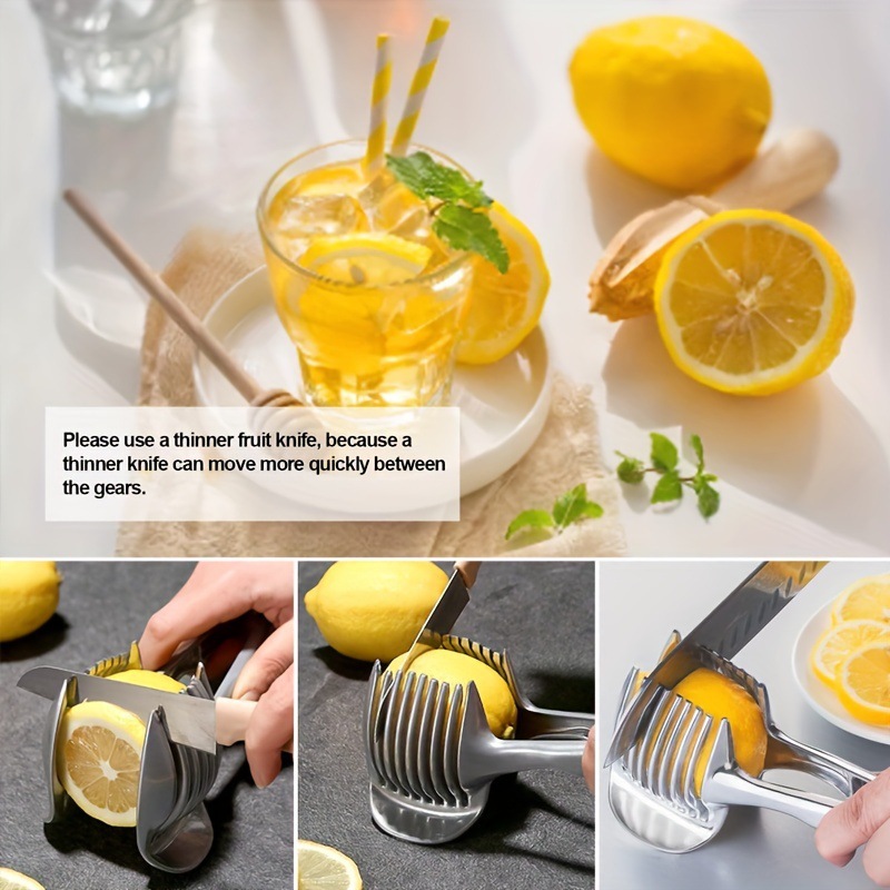 Aleación de aluminio rebanador de limón leche tienda de té hogar clip de naranja clip de patata cortador de tomate herramienta de cocina