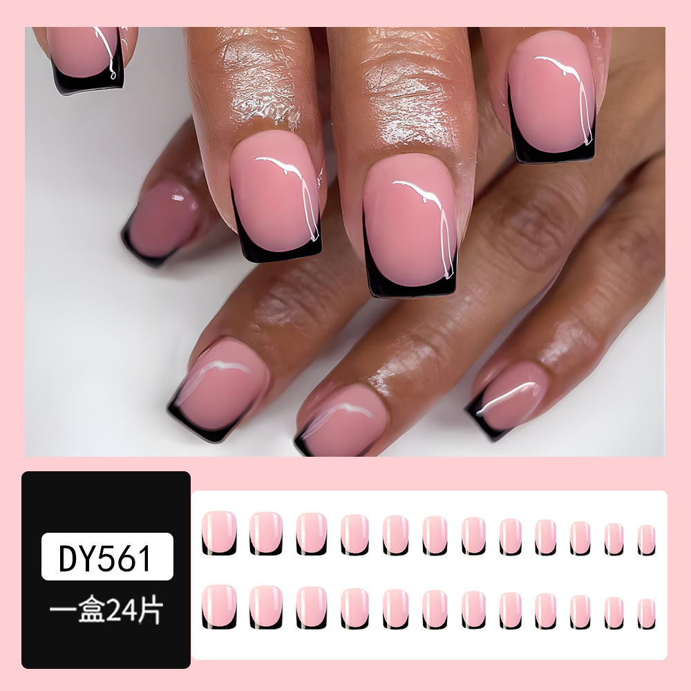 Puntas de uñas postizas de estilo europeo y americano, piezas de uñas desmontables de longitud media, uñas usables, puntas de uñas puras y elegantes.