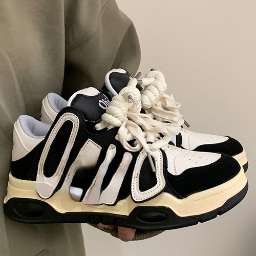 Spring and Autumn White Shoes  New Korean Bread Shoes Shoelaces Thick Threaded Rope Versatile Shoelaces Waist Rope Drawstring
