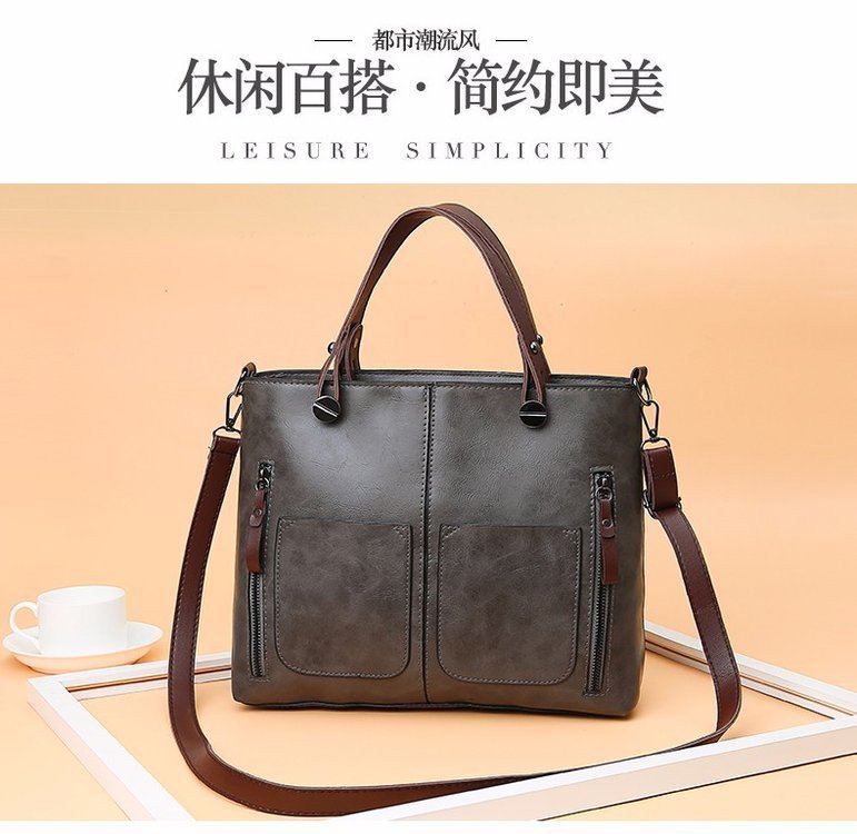 New retro European and American trend women's handbags, single-shoulder bags, crossbody bags, oil-leather cross-border one-piece shipping worldwide undefined