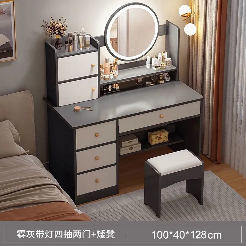 化粧台寝室シンプル現代化粧テーブル新型ネット赤化粧鏡キャビネット付き簡易シンプル化粧台|undefined