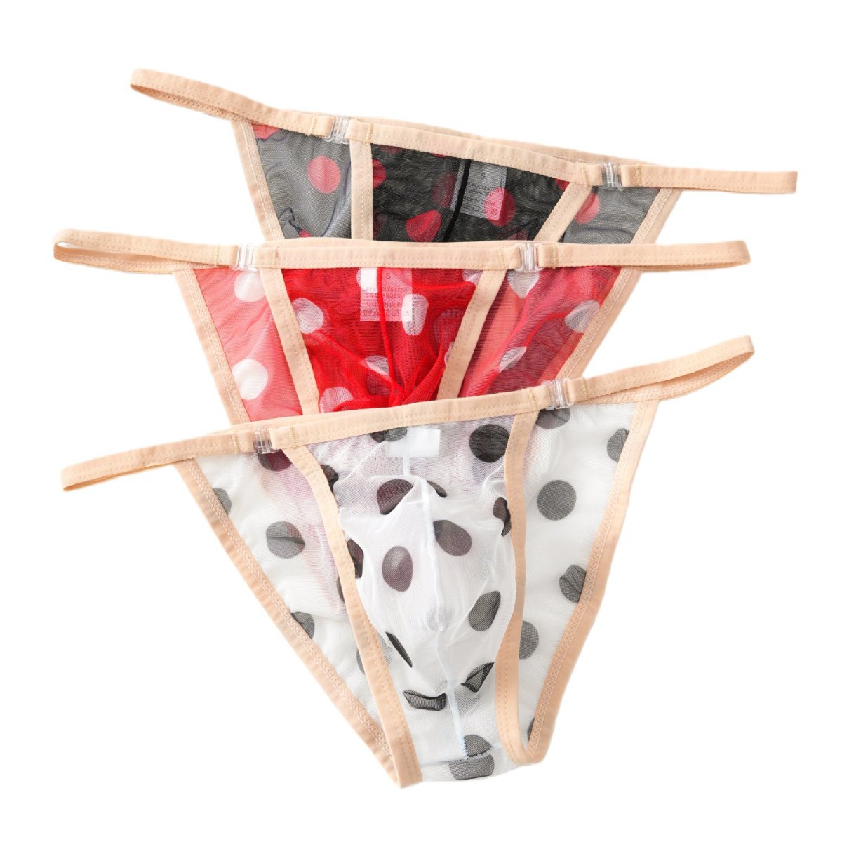 Men's Thin Mesh Transparent Quick-Drying Hollow Buckle Briefs Youth Skin-Friendly Sexy Boys Low Waist