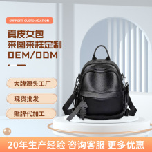 定制真皮双肩包时尚百搭女包通勤大容量户外旅行学生书包批发外贸