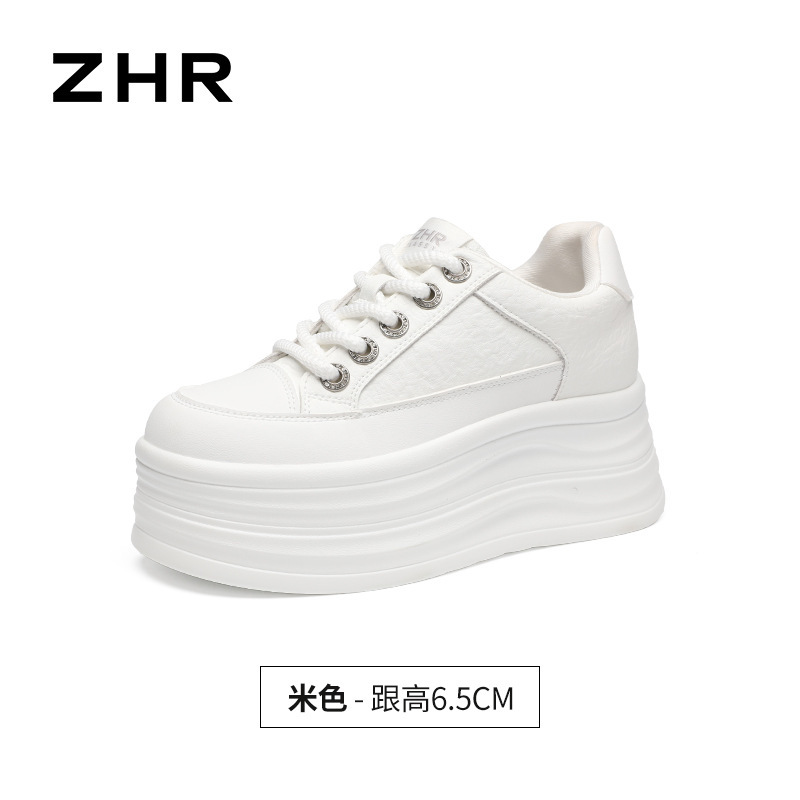 ZHR则则6.5CM增高厚底小白鞋女革面板鞋2025新款小个子休闲运动鞋|undefined