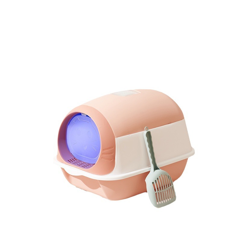 Lavabo para gatos Baño para gatos completamente cerrado Desodorante de gran tamaño y anti-salpicaduras