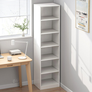 W6 Bookshelf Floor-Standing Simple Household Small Bedroom Living Room Cabinet Narrow Slit Small Bookcase Wall Corner Storage