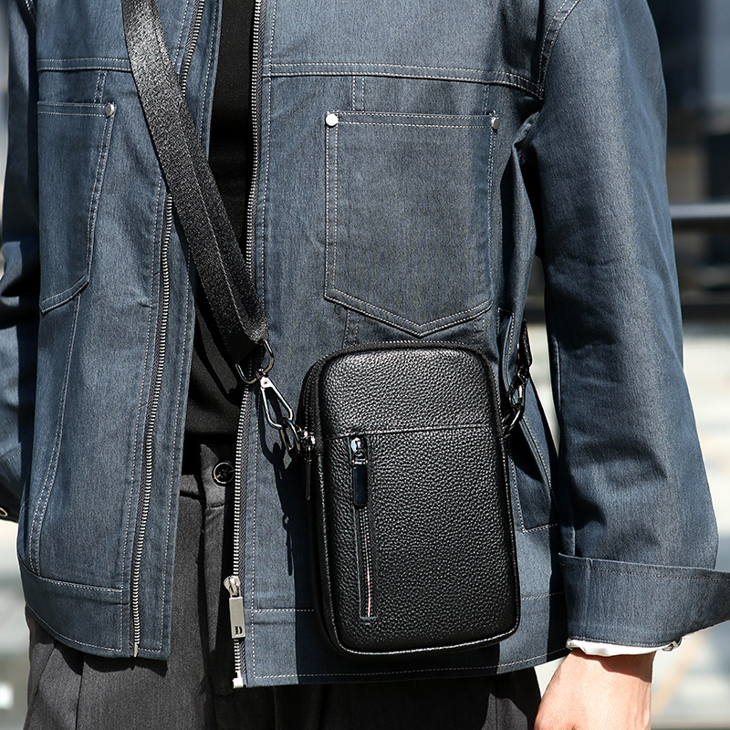 New Style Genuine Leather Men's Shoulder Bag, High-End First-Layer Cowhide Men's Bag, Genuine Leather Men's Shoulder Crossbody Bag, Custom-Made