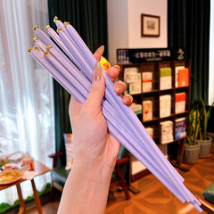 2025 新しい紫色の幸運の愛の箸ホームホテル合金箸工場直販