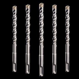 Cross hammer bit alloy super-hard extended round shank two-pit two-groove concrete through-wall impact bit