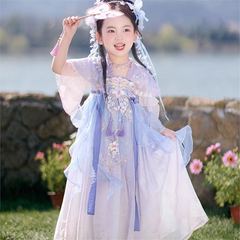 旗铂汉服女童2025新款夏儿童古风国风公主裙日常可穿超仙古装唐装