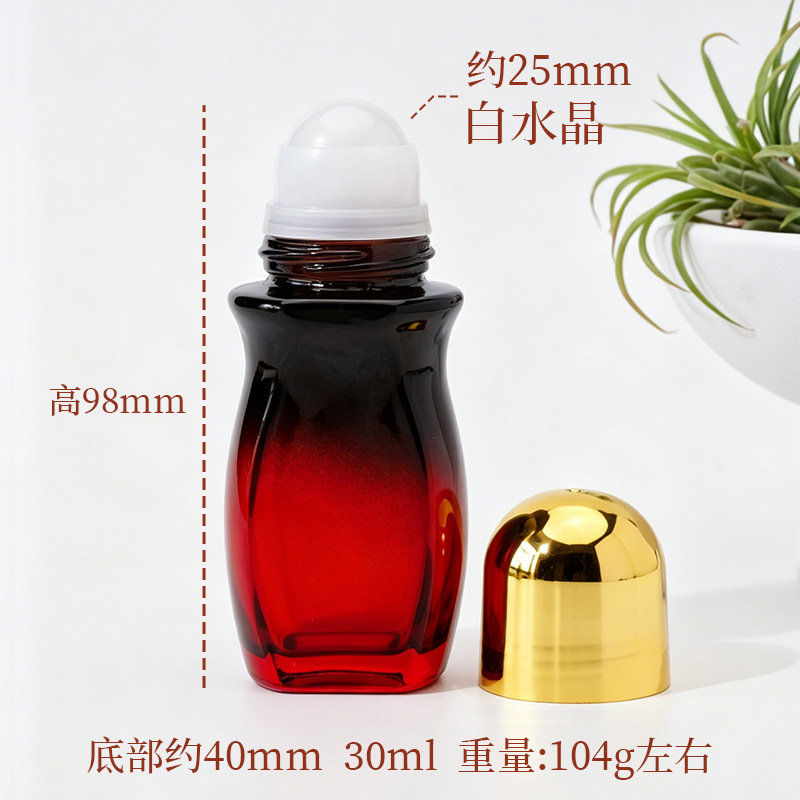 Frasco Roll-On de Cristal Natural y Vidrio para Aceites Esenciales
