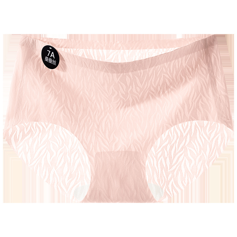 Ropa interior sin costuras de seda de hielo para mujer 2024 nuevo estilo de verano delgado para niñas, ropa interior antibacteriana y transpirable en la cintura media, refrescante