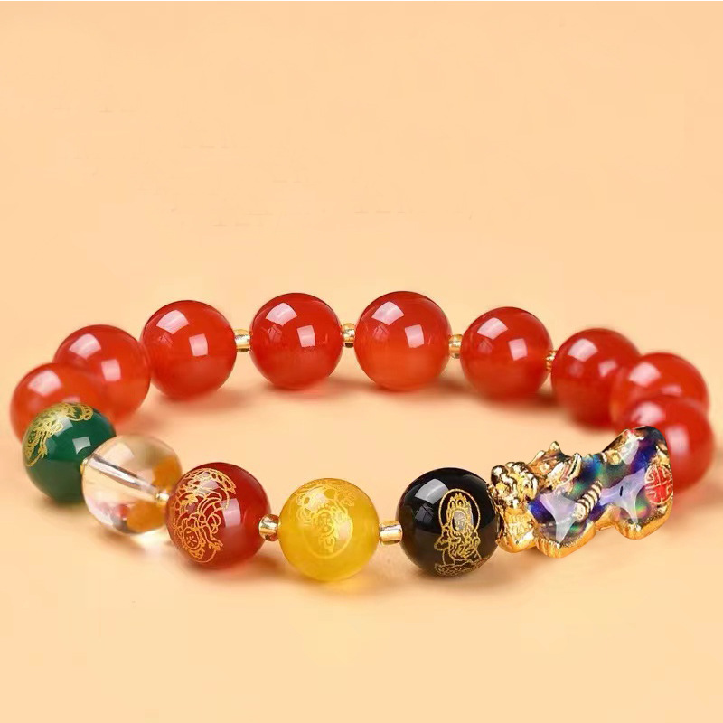 天然紅瑪瑙の変色 / 10mm