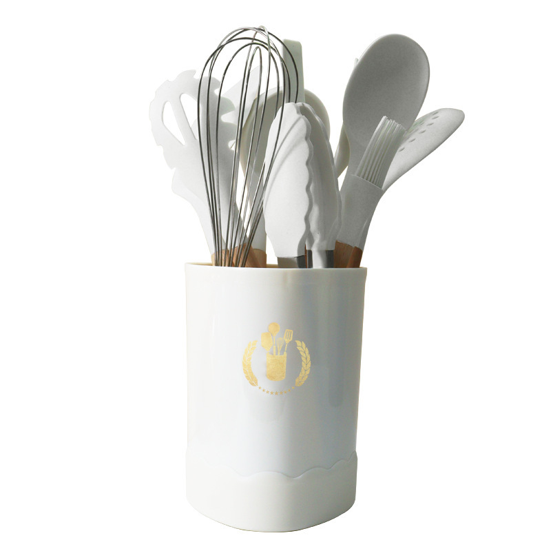 Transfronterizo 11 piezas de silicona de cocina antiadherente de silicona leche blanca de grado alimenticio conjunto de cocina de silicona al por mayor