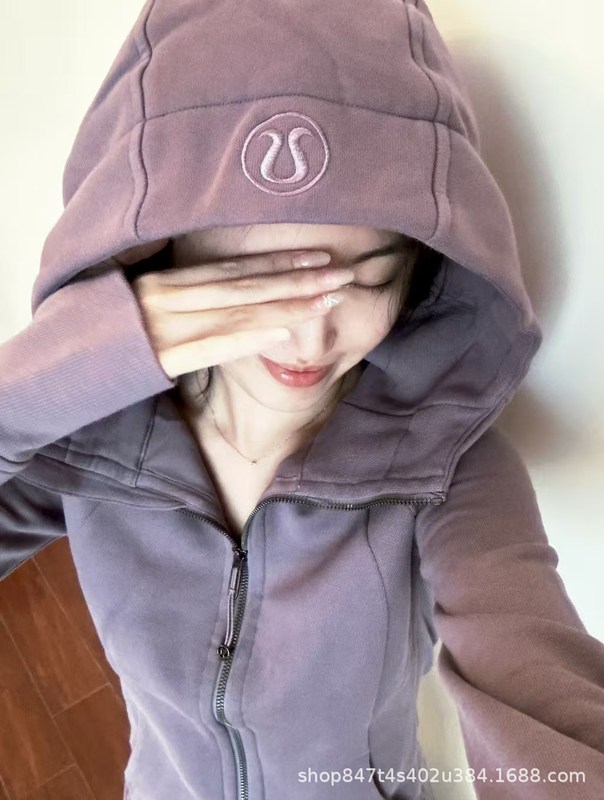 露露同款scubu 女士全拉链连帽衫秋冬加绒款休闲修身卫衣外套|undefined
