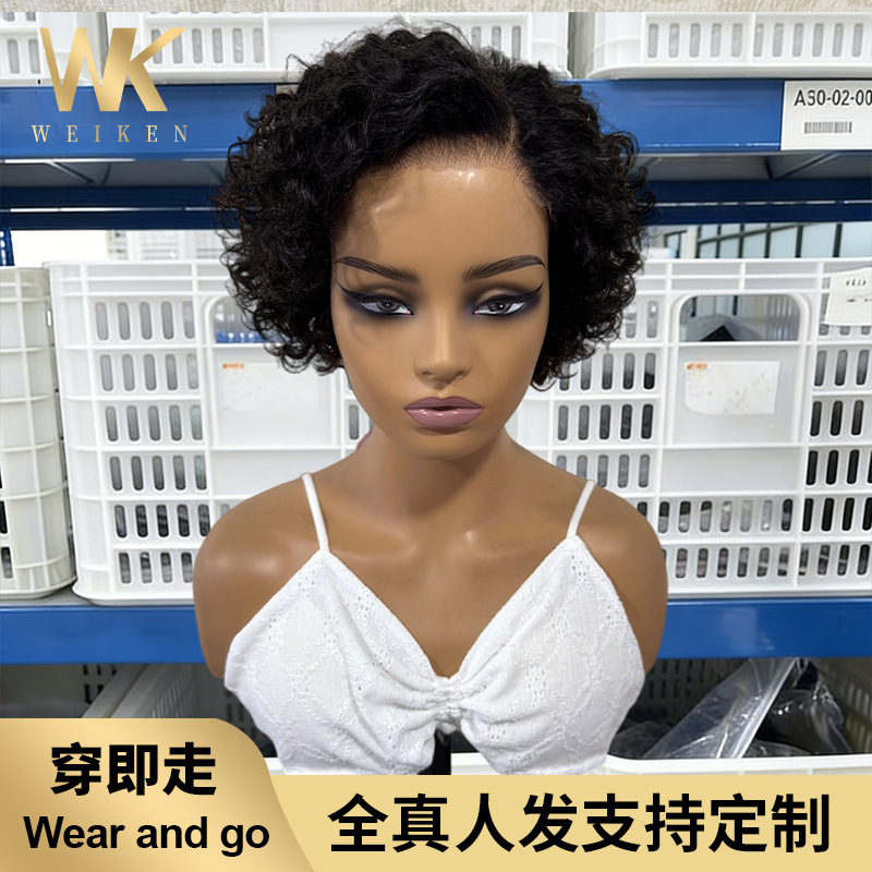 Wear Go Wear and Go, 100% Real Human Hair Wig, 9×6 Glue-Free Wig, Kinky Curly, Amazon's Best Seller