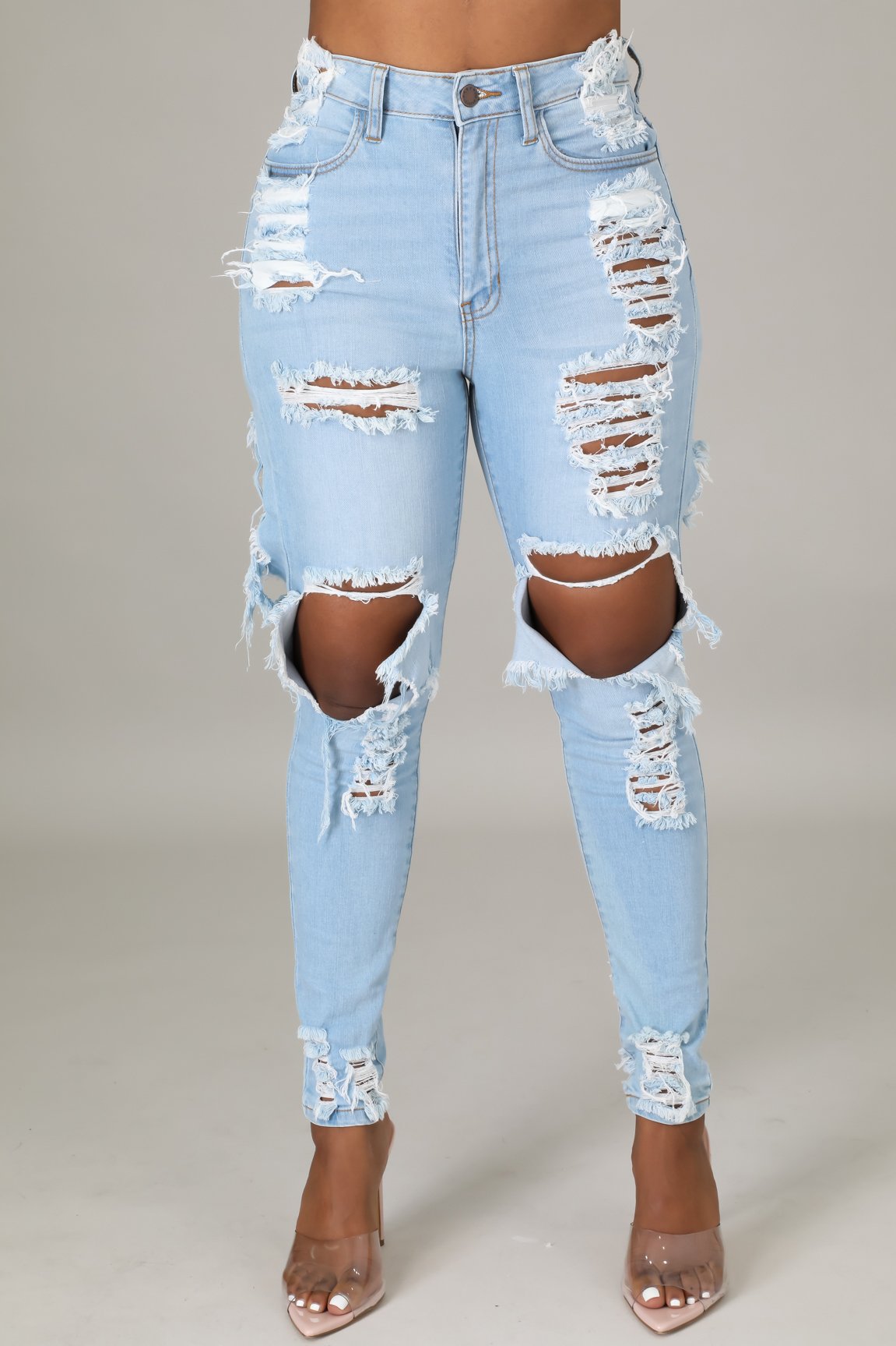 Streetwear Ripped Jeans Skinny Pants display picture 4