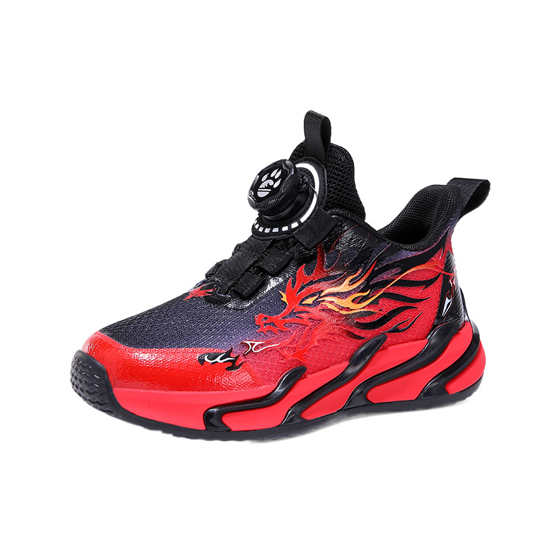 Zapatos para niños otoño 2025 nuevos zapatos deportivos para niños botón giratorio para correr zapatos de papá para niños