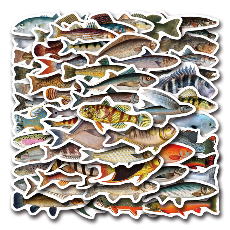 55 New Fish Cartoon Fish Stickers for Decorating Journals, Stationery, Water Bottles, and Computers, Waterproof Decals 55 New Fish Cartoon Fish Stickers for Decorating Journals, Stationery, Water Bottles, and Computers, Waterproof Decals