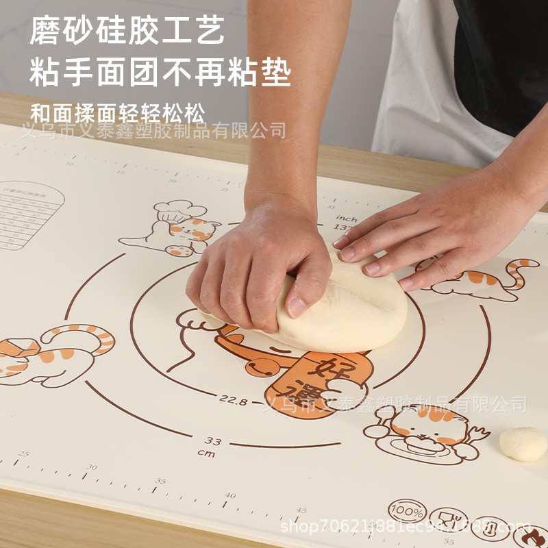 Alfombrilla de silicona antideslizante engrosada de grado alimenticio y almohadilla para enrollar almohadilla para hornear diseño de dibujos animados almohadilla para amasar de silicona al por mayor
