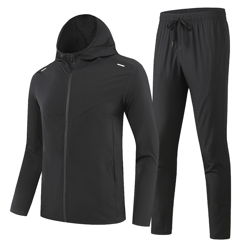 Traje deportivo de carrera de verano Chaqueta de secado rápido para hombres Nuevo entrenamiento de carrera matutina Montar ropa de protección solar Montañismo ropa transpirable image 3