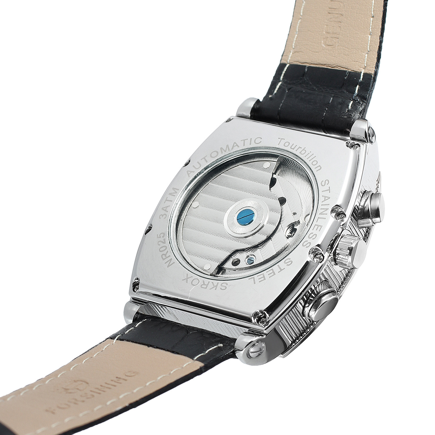 Montre mécanique à bracelet avec volant ouvert et calendrier_voghion.com