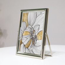 北欧简约创意现代金属玻璃相框植物标本夹家居房间装饰品摆台定制