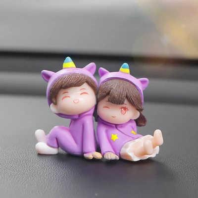 Ornaments Girls Couple Ornaments – Car ornaments - purple-clothes-rely-on-lovers