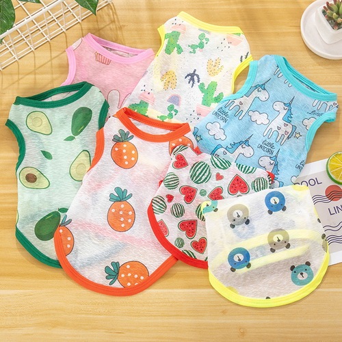 Dog Clothes Summer Thin Vest-Type Sun Protection Shirts for Cats, Teddy & Pomeranian Small Dog Pet Clothing for Spring and Summer