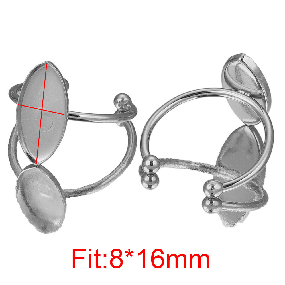 Acero inoxidable color-preservación pulido anillo titular DIY anillo plano anillo superficie horno oro incrustaciones perla apertura anillo titular Accesorios