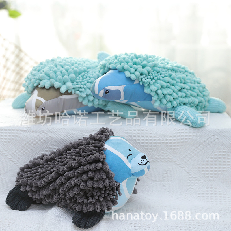 Chenille Turtle Plush Toy Seal Green Doll Foreign Trade Fashion Home Pillow Cute