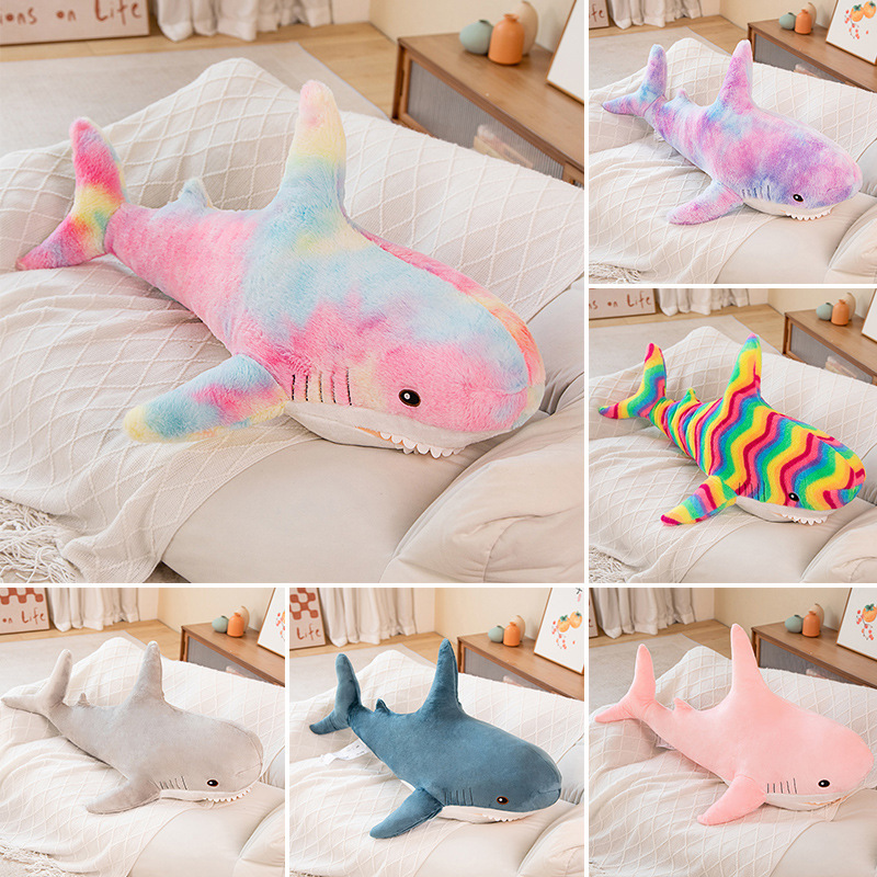 Cross-Border Hot-Selling Shark Pillow Amazon Plush Toy Ah Wu Doll Sleeping Doll Children's Gift Wholesale