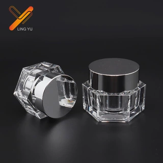 新款亚克力瓶 六角瓶乳液瓶六边膏霜瓶菱形 面膜膏霜瓶化妆品包材