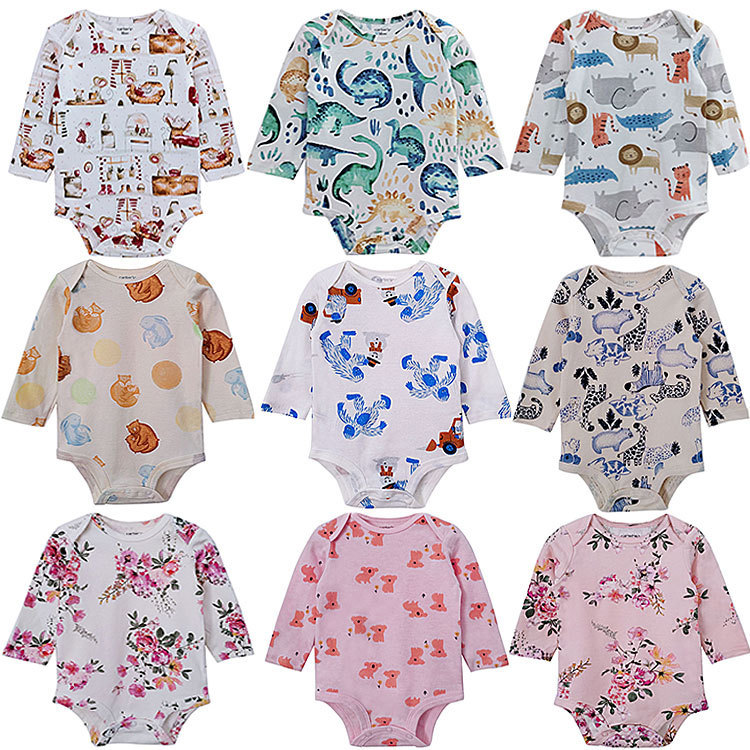 Foreign Trade Spring & Fall Baby Wraps, Baby One-Piece Harem Clothes, Newborn Long-Sleeved Pure Cotton Category a Clothes, Children's Clothing Wholesale