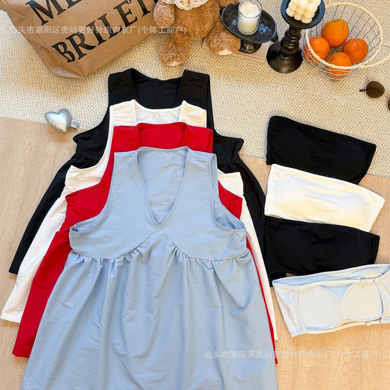 6221 Loose V-Neck Babydoll Shirt with Inner Tube Top 6177 6221 Loose V-Neck Babydoll Shirt with Inner Tube Top 6177