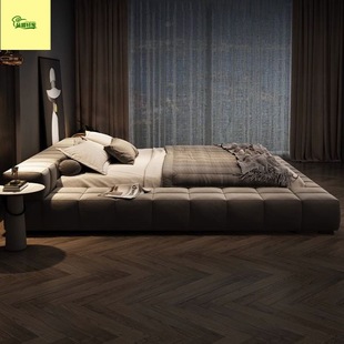 Modern Simple Internet Celebrity Tatami Bed Double Bed 1.8m Italian Fabric Bed Master Bedroom Bed Velvet Bed