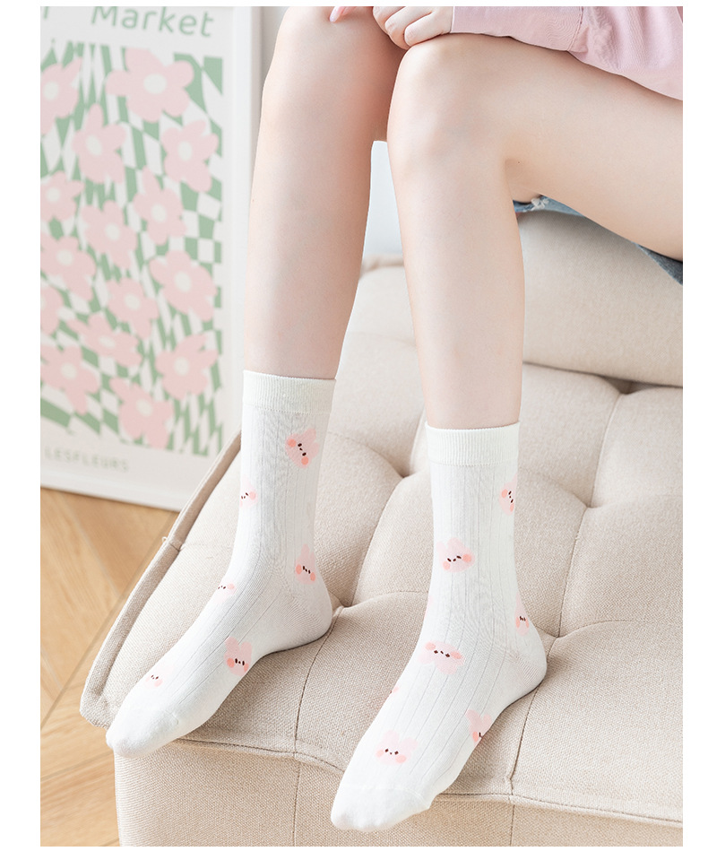 Frau Süß Blume Nylon Baumwolle Ankle Socken Ein Paar display picture 3