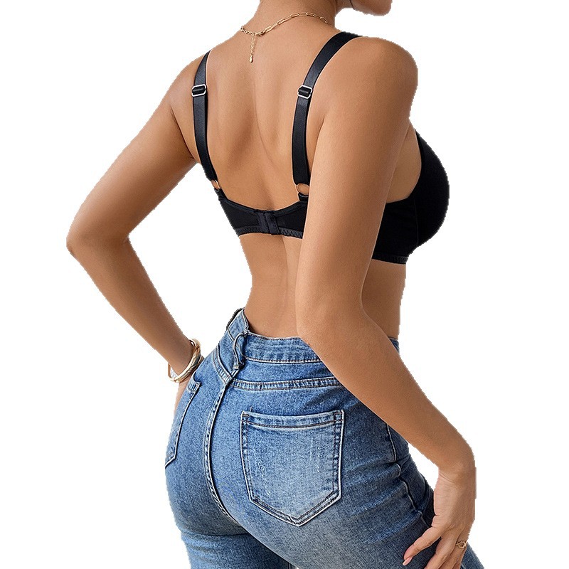 Bra deportivo negro transfronterizo Amazon venta caliente dentro de chaleco de suspensión transfronterizo bra deportivo femenino