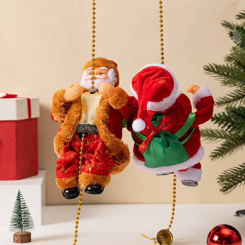 2025新型特大サイズのクリスマスサンタが国境を越えたクリスマス電動玩具に電気を入れてクリスマスサンタを登る|undefined