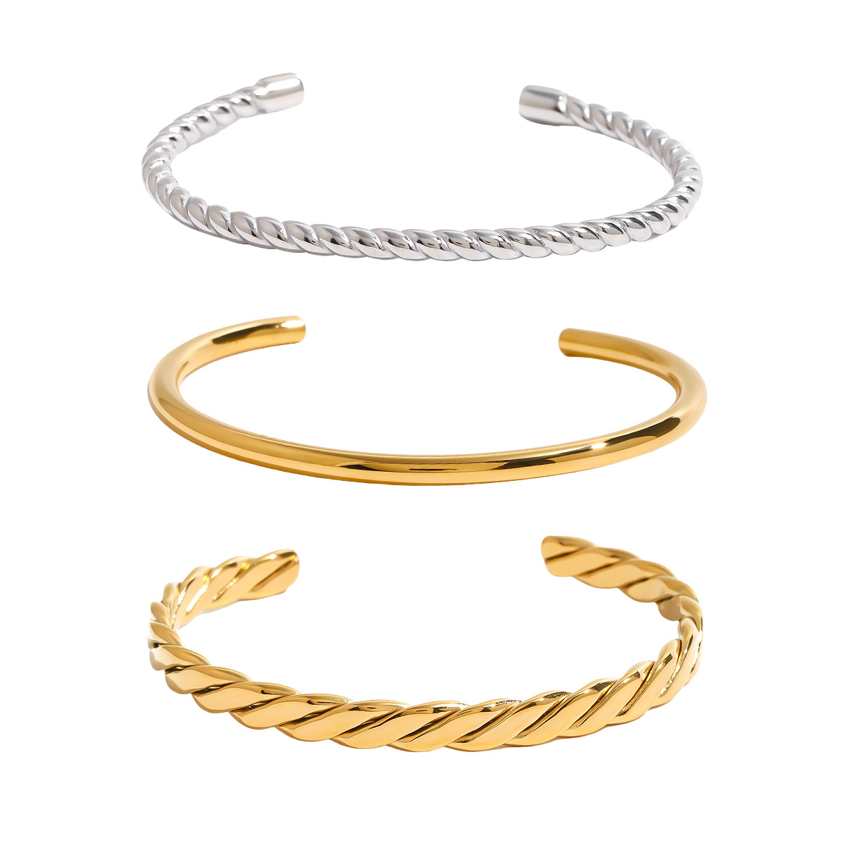 Pulsera de acero titanio estilo europeo y americano Jieding con baño de oro de 18K, joyería de diseño en acero inoxidable, pulsera de acero inoxidable de lujo ligero.