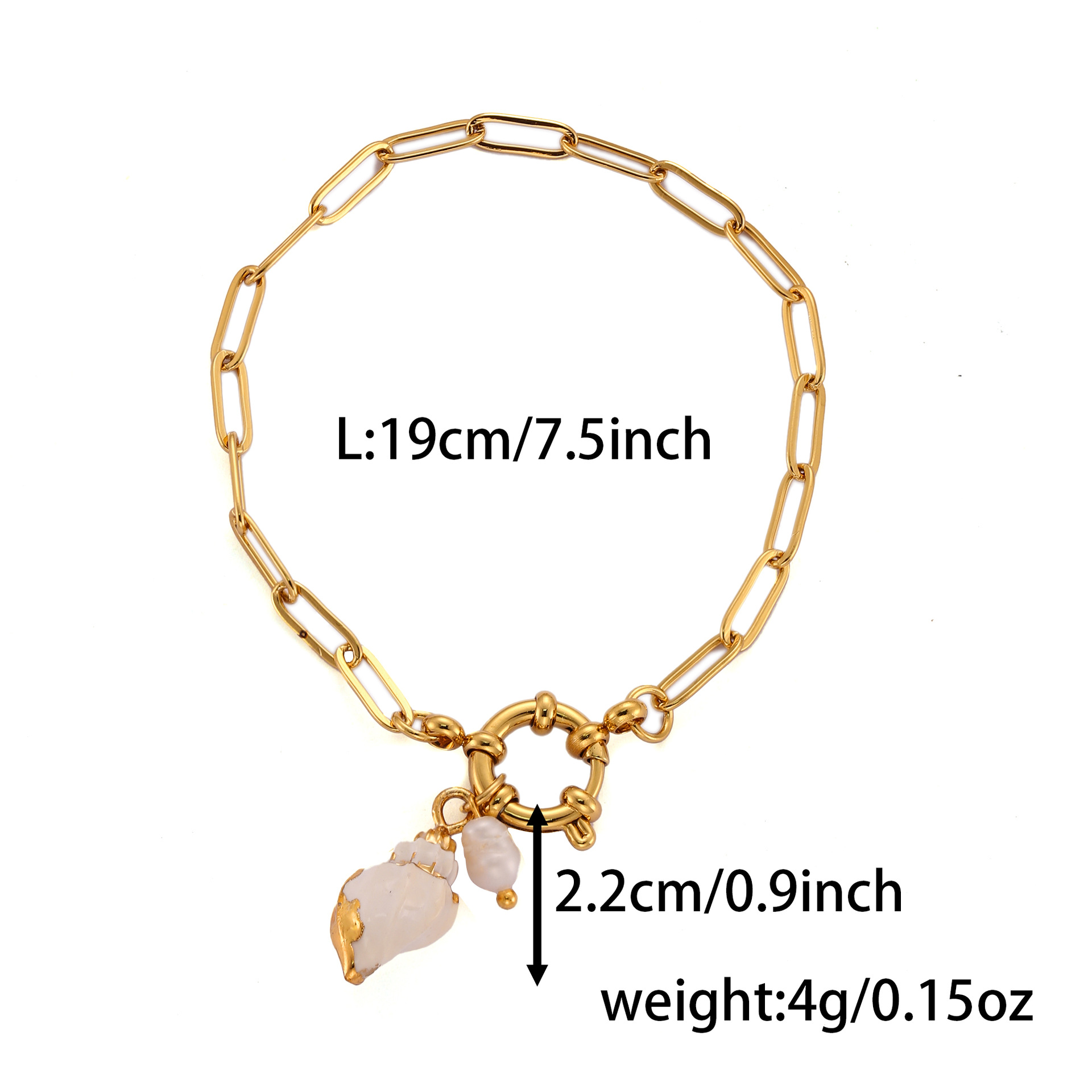 11g Weight Spring Ring Trigger Clasp Closure Clasp Closure Type Titanium Steel Pendant Material Bracelets Classification Titanium Steel Chain Material Cuban Link Chain Curb Chain, Paperclip Chain Chain Type 1 Piece Quantity Daily, Date Occasion Titanium Steel Material Sun, Cherry, Starfish Pattern All Seasons Season Women's Gender Plating Design Elegant, Sweet Style Elegant Sweet Sun Cherry Starfish Titanium Steel Cuban Link Chain Curb Chain Paperclip Chain Bracelets In Bulk 17