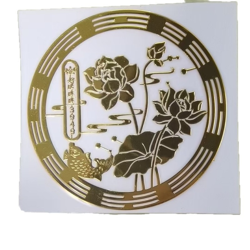 蓮鯉浄化絵画浴室蓮ステッカー幸運トイレ蓮鯉金属ステッカー靴キャビネット|undefined