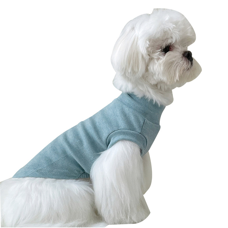 Camisa de fondo sin mangas para mascotas ropa de cachorro Teddy perro pequeño gato Bichon casa otoño e invierno al por mayor primavera y verano