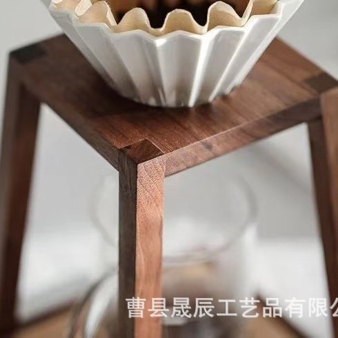 Estante de filtro de café de escritorio de madera Estante de filtro de gota de café de madera maciza en la sala de té Estante de papel de filtro de madera maciza al por mayor