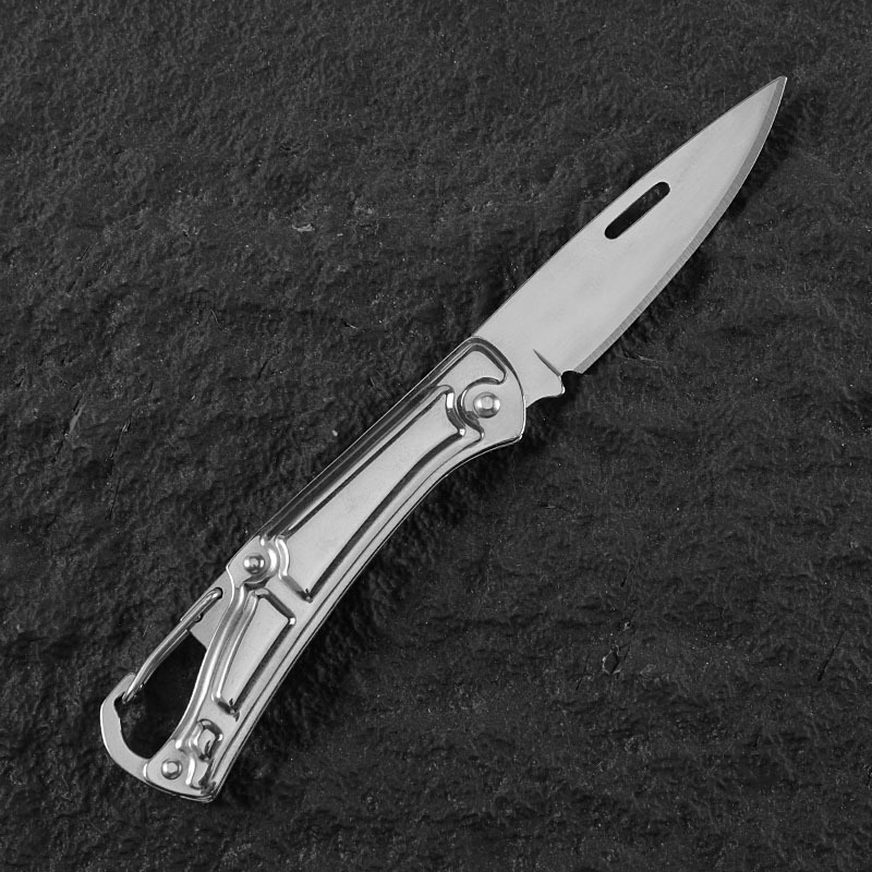 Card-mounted new mini outdoor folding knife stainless steel self-defense camping knife portable folding knife outdoor fruit knife