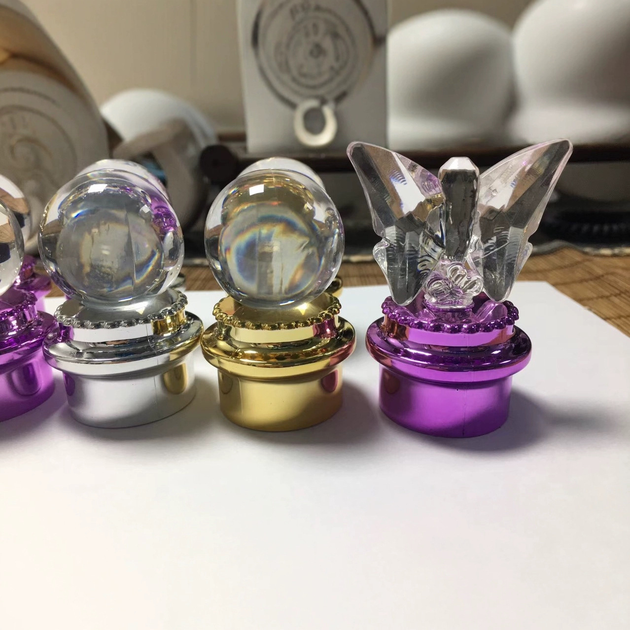电镀亚克力圆球盖／钻石盖／蝴蝶盖