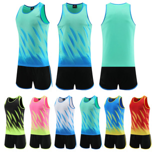 Track and Field Suit Men's and Women's Training Fitness Clothing Vest Children's Clothing Sprint Marathon Running Physical Examination Competition Sportswear