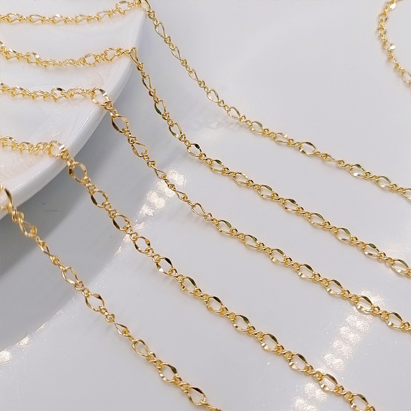 diy jewelry chain accessories 14K gold-plated clavicle chain tassel 0 chain double-layer insert handmade tail chain bracelet