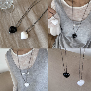 Korean-style Dongdaemun Reina Design Personalized Love Necklace Simple Handmade Double Chain Instagram Style Long Necklace for Women