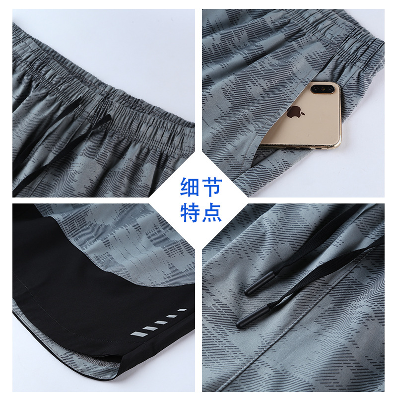 Pantalones cortos deportivos casuales de verano Bird del mismo estilo para hombres de secado rápido transpirable de una sola capa de fitness corriendo pantalones de cinco puntos en stock